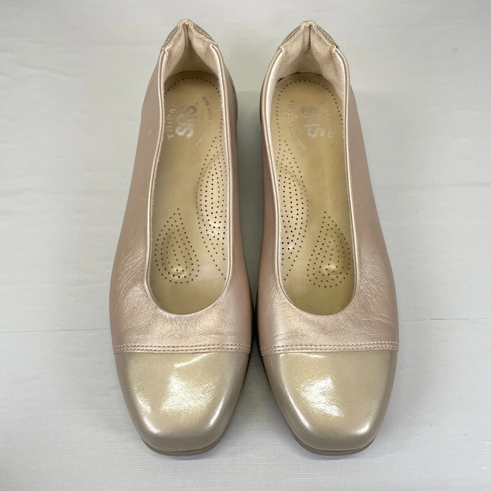 SAS Coco Ballet Flats Womens Size 8 N Beige Blush Leather Slip On Comfort Shoes